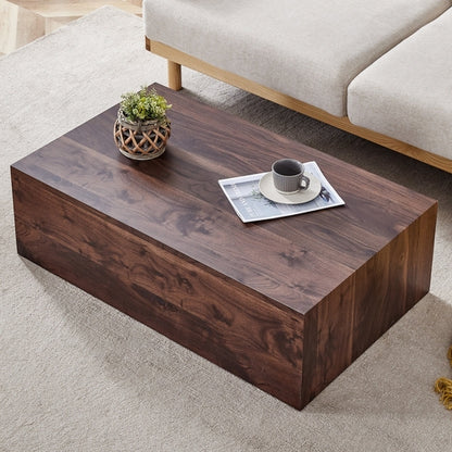 Modern Coffee Table – 39.3" Rectangular Accent Table with Textured