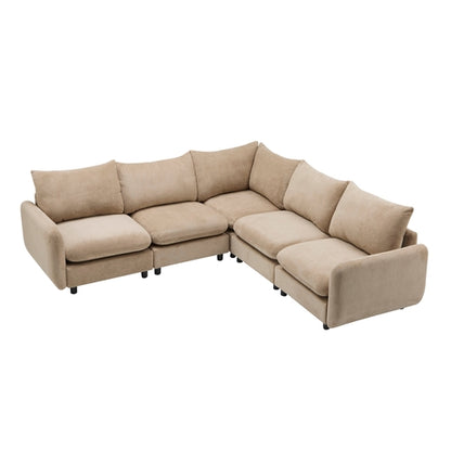 Modular Velvet Sectional Sofa Corner Chair – Convertible Upholstered