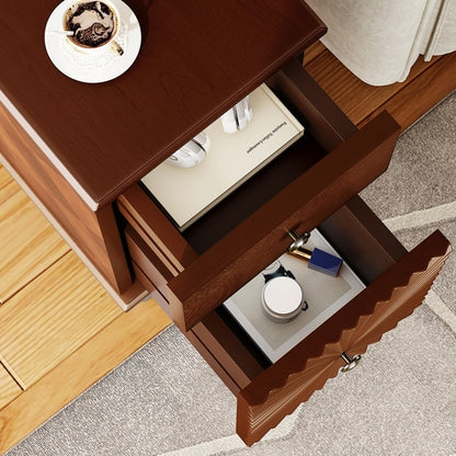 2 Drawer Modern Sofa Side Table, Narrow Side Table, Slim Nightstand
