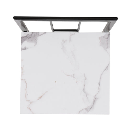 Modern 7-Piece Dining Table Set with Faux Marble Compact 55Inch