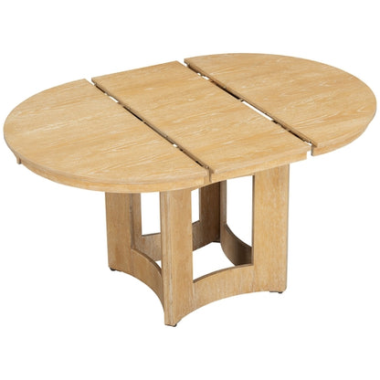 Farmhouse Extendable Round Dining Table Set for 4, 5-Piece Kitchen