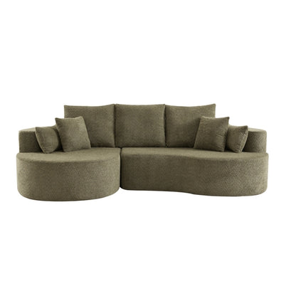106" Curved Boucle Cloud Sectional Sofa with Chaise Lounge – 2-Piece