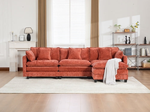 Cloud Sofa Modern Sectional Couch, Double Layer Upholstered Chenille