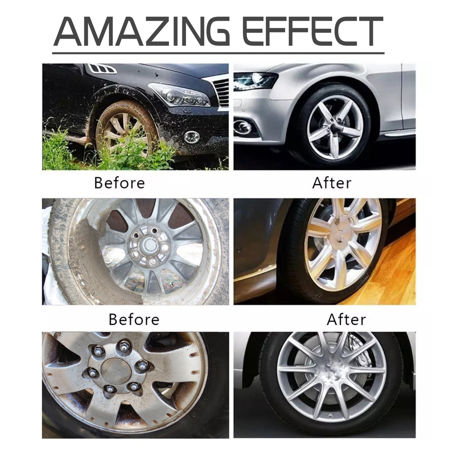 Non-Acid Wheel Cleaner & Bug Remover, Wheel Hub Rim Cleaning Stains Repair Wheel Abnormal Noise Rust Remover