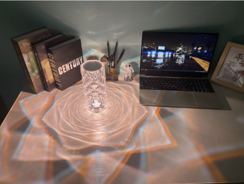 RGB Creative Rose Crystal, Lamp-Touch Control-Adjustable 16-Color