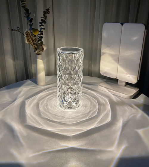 RGB Creative Rose Crystal, Lamp-Touch Control-Adjustable 16-Color