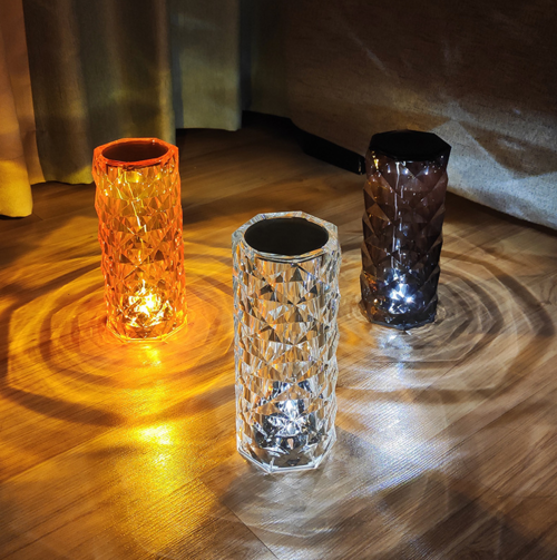 RGB Creative Rose Crystal, Lamp-Touch Control-Adjustable 16-Color