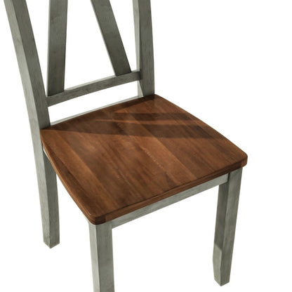 6-Piece Wood Dining Table Set with Long Bench and 4 Dining Chairs,