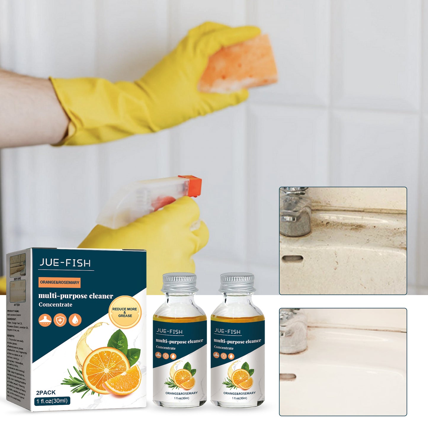 Multi-Purpose Cleaning Concentrate, Kitchen Heavy Oil Stains Black Scale Detergent For Range Hoods