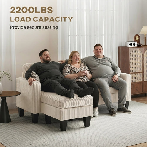 Sectional Sofa, L Shaped Couch, with Reversible Chaise or Ottoman,