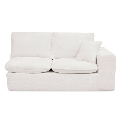 Modern Boucle L-Shaped Sectional Sofa with Two Moveable Ottomans,