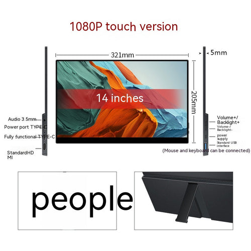 Touch Portable Monitor Mobile Phone Computer Game External Expansion