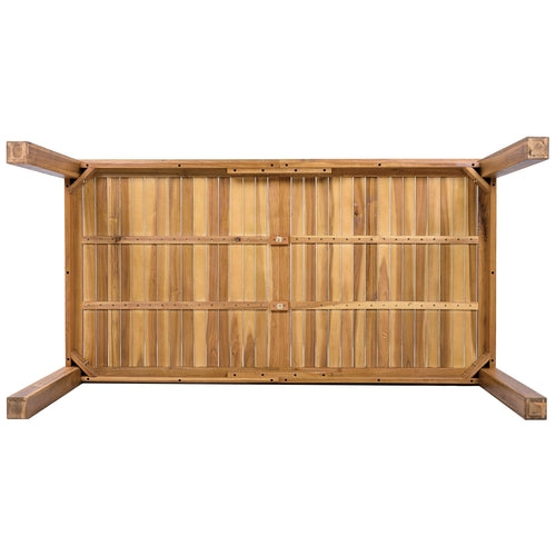Patio 5pcs Wooden Dining Table Set, Outdoor 67''L Rectangular Table