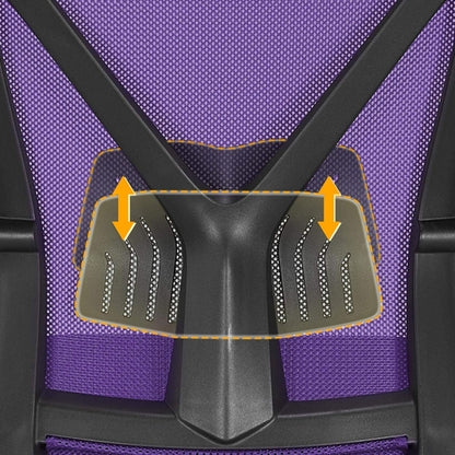 Ergonomic Purple Mesh Office Desk Chair With Lumbar Support