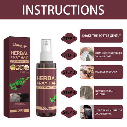 South Moon Herbal Black Hair Liquid Polygonum Multiflorum Herb Essence Moisturizing Black Hair Conditioner