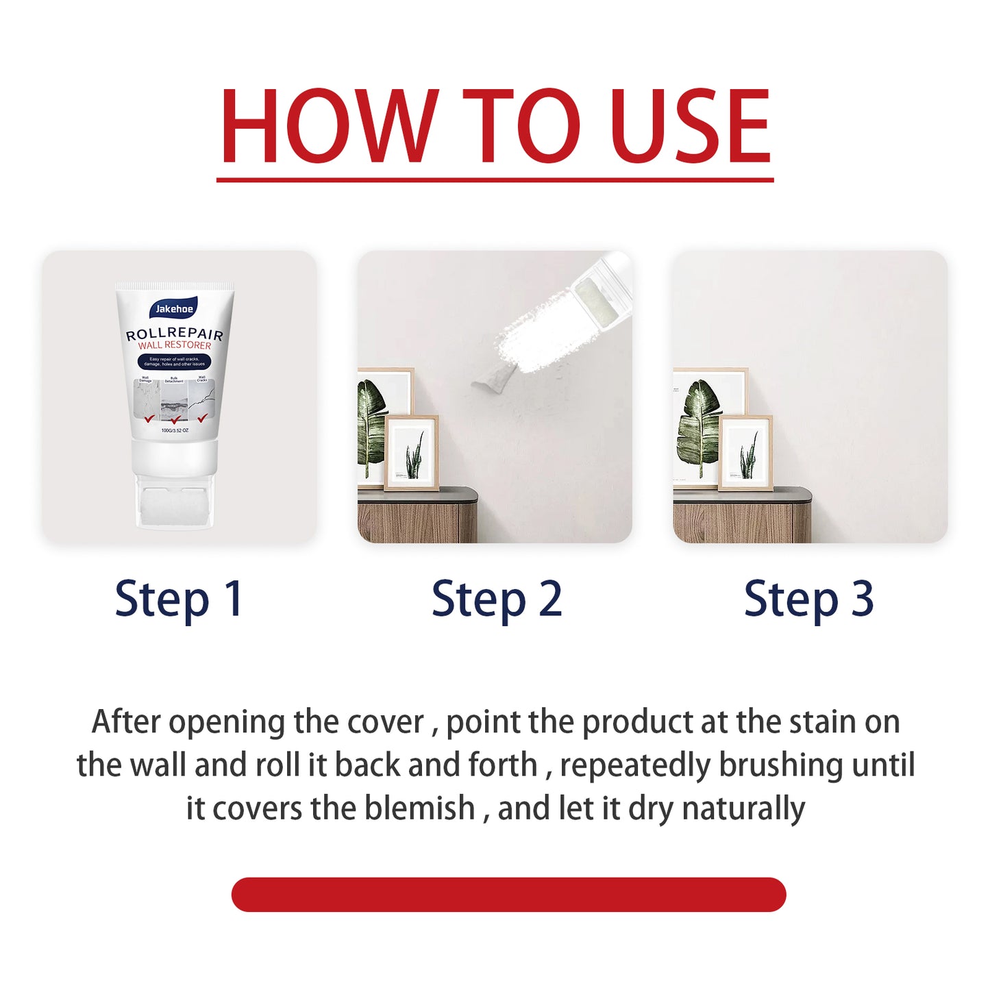 Jakehoe Wall Repair Paste Household White Wall Renovation Repair Paste Moisture Resistant Mildew Waterproof Interior Wall Repair