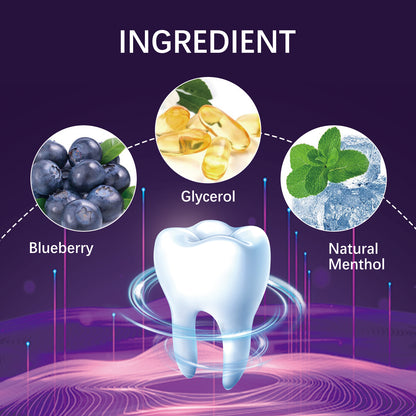 OUHOE V34 Purple Whitening Toothpaste, Removal Teeth Tartar Oral Cleaning Repair Teeth Whitening Toothpaste