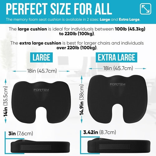 Memory Foam Lumbar Support Seat Cushion For Office Chair