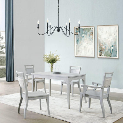 Chandelier 6 Light Black Hanging Fixture For Dining Room