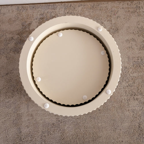 Round Wood Coffee Table for Living Room for Small Space Apartment and
