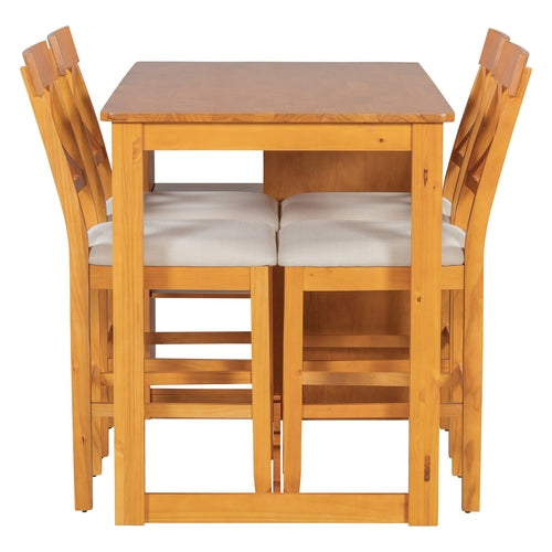 60'Lx30'W Solid Wood Farmhouse Counter Height Dining Table Set with