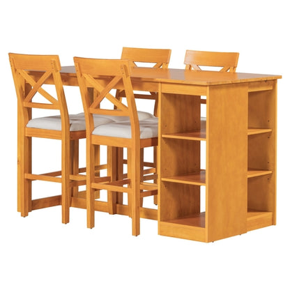 60'Lx30'W Solid Wood Farmhouse Counter Height Dining Table Set with