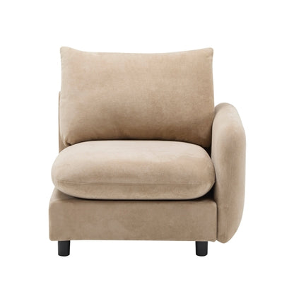 Modular Velvet Sectional Sofa Corner Chair – Convertible Upholstered