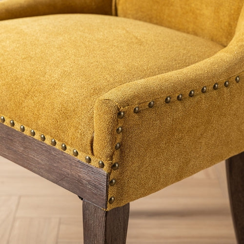 Ultra Side Dining Chair, Thickened Fabric with Solid Wood Legs and