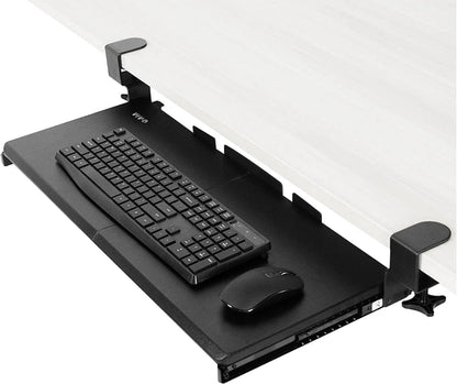 Under Desk Keyboard Tray 27x11 Inch C Clamp Mount Black