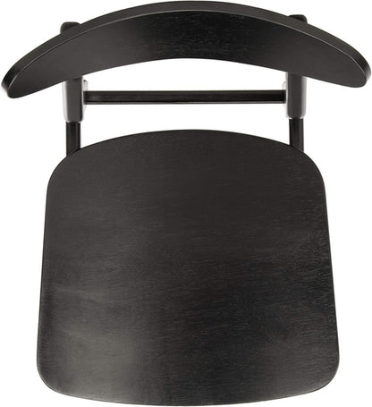 Retro Black Wood Dining Chair Set Of 2 For Home Dining