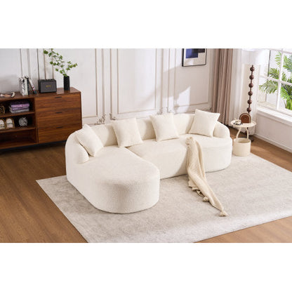 LY-022 GREY COMPRESSION SOFA Combining Chaise Longue With 3-seater,
