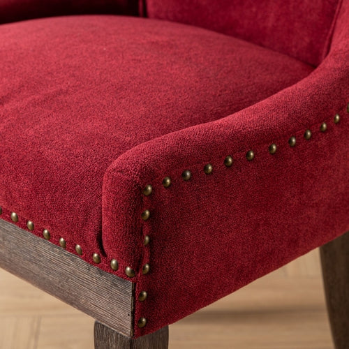 Ultra Side Dining Chair, Thickened Fabric with Solid Wood Legs and
