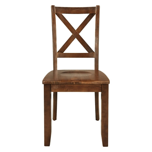 3-Piece Wood Drop Leaf Breakfast Nook Dining Table Set with 2 X-back