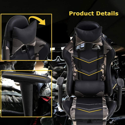 Ergonomic PU Leather Gaming Chair With Lumbar Support