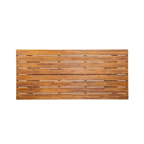 Outdoor Acacia Wood Dining Table, Teak Finish with Wicker
