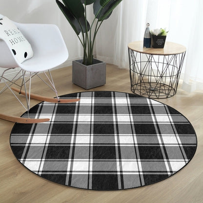 Plaid Round Rug, Plaid Area Rug, Living Room Area Rug, Bedroom Circle