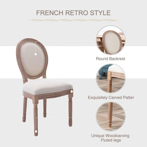 French Country Dining Chairs Set of 4, Vintage Louis Chairs with