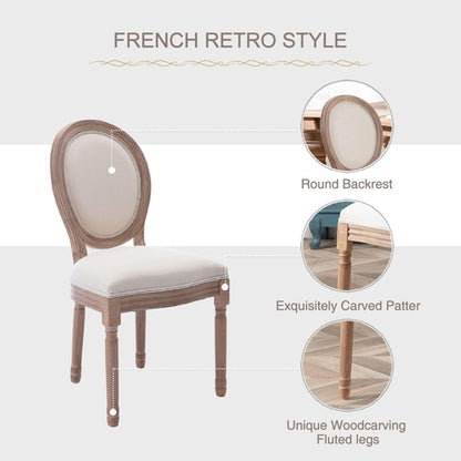 French Country Dining Chairs Set of 4, Vintage Louis Chairs with