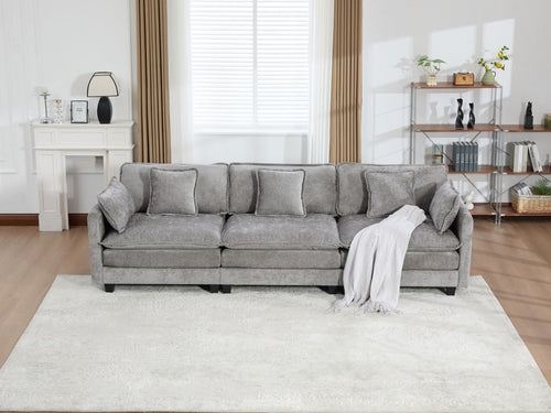 Cloud Sofa Modern Sectional Couch, Double Layer Upholstered Chenille