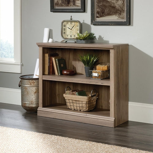 Two Tier Wooden Bookcase Salt Oak Multipurpose Bookshelf For Home