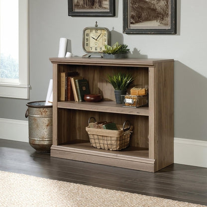 Two Tier Wooden Bookcase Salt Oak Multipurpose Bookshelf For Home