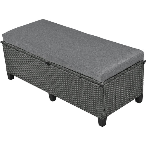 5-Piece Outdoor Patio Rattan Sofa Set, Sectional PE Wicker L-Shaped