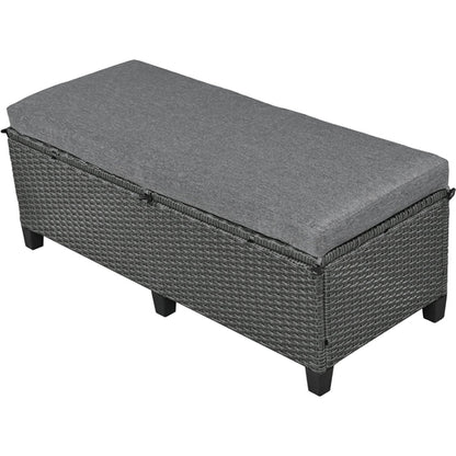 5-Piece Outdoor Patio Rattan Sofa Set, Sectional PE Wicker L-Shaped