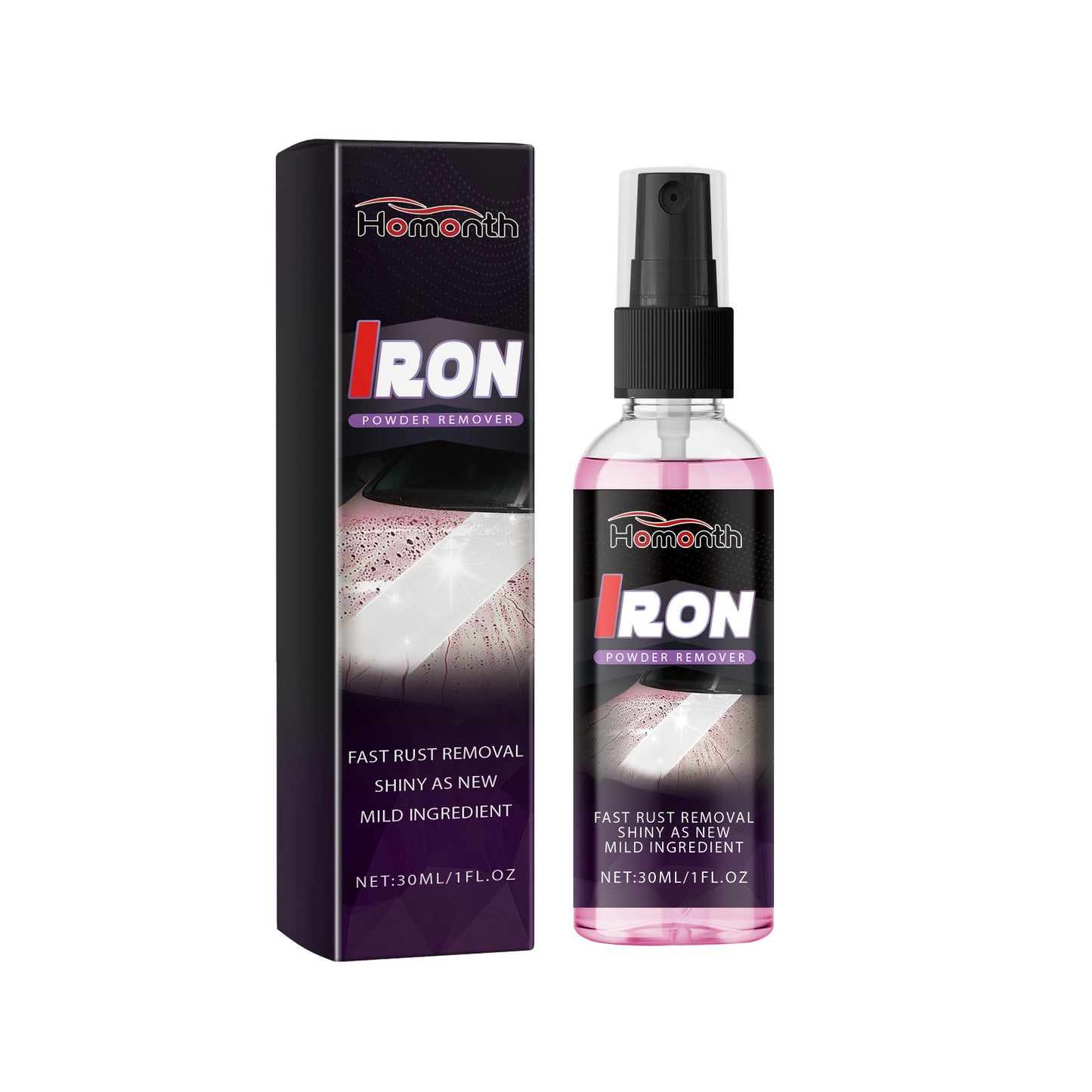 HOMONTH Iron Powder Remover, Wheel Hub Exhaust Screws Steel Metal Rust Removal Anti-Rust Cleaner
