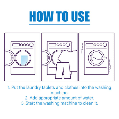Laundry Detergent Sheets, Gentle Cleaning Clothes Stains Stains Soft Color Protection Lasting Fragrance Laundry Tablets