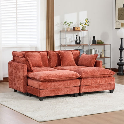 Cloud Sofa Modern Sectional Couch, Double Layer Upholstered Chenille