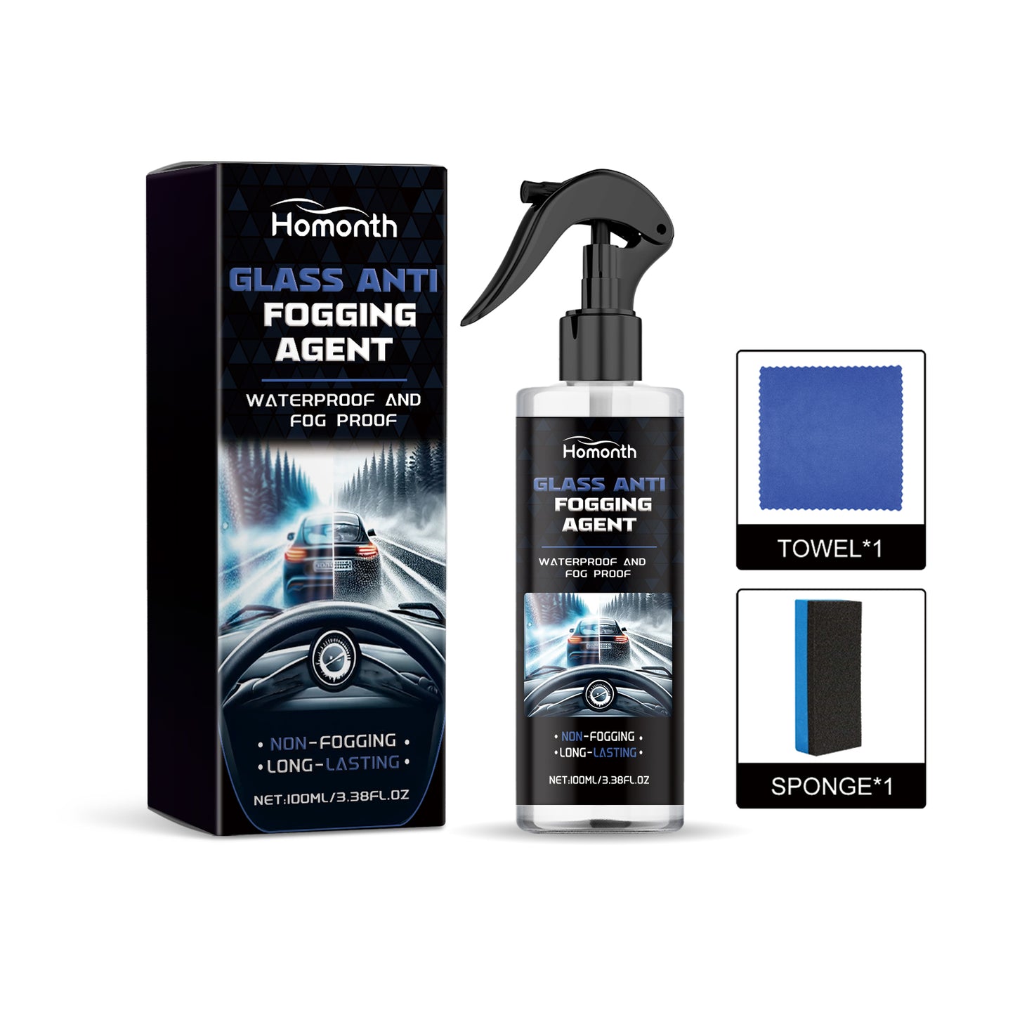 Glass Anti Fogging Agent, Auto Windshield Mirror Cleaning Anti-Rain And Fog Cleaning Coating Agent