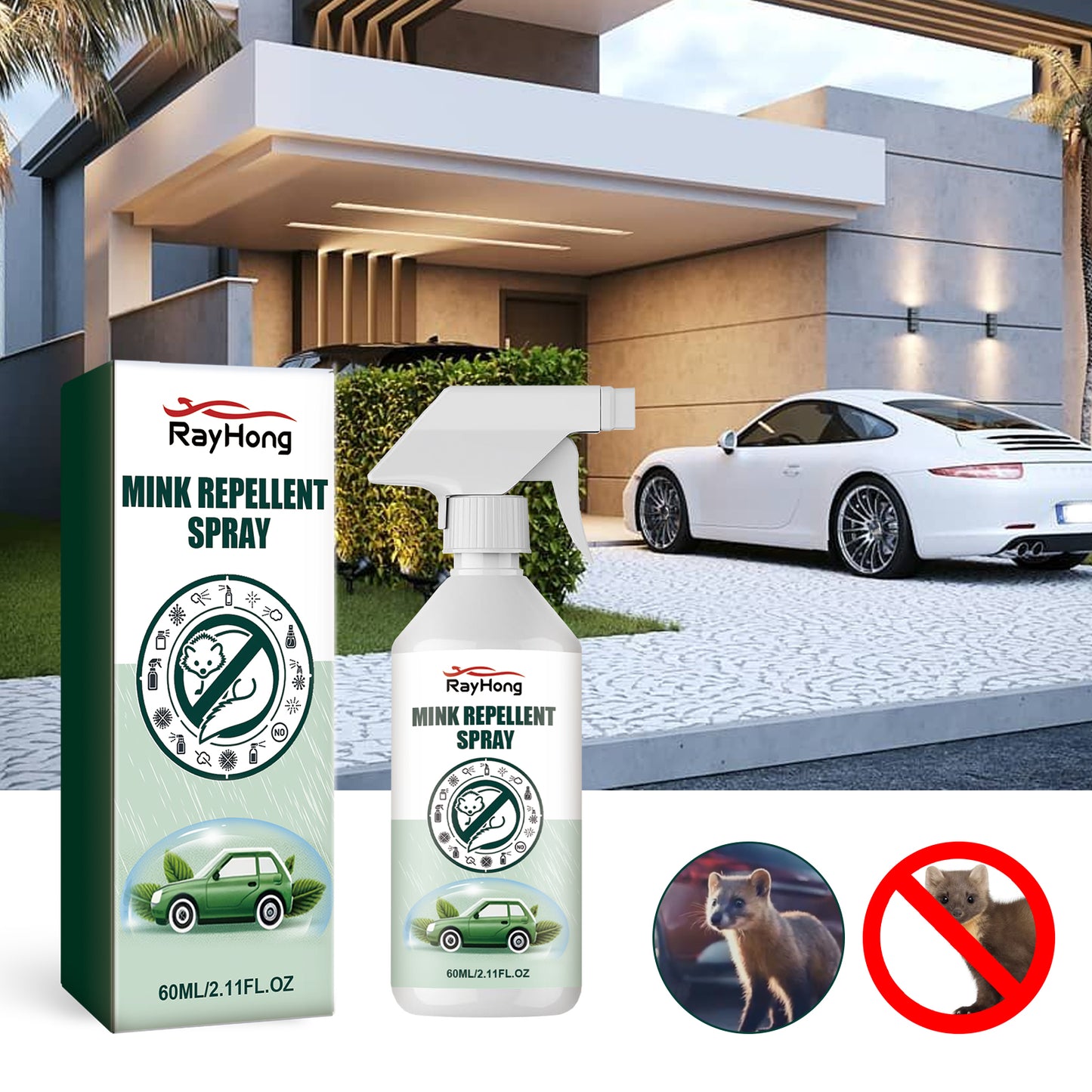 Mink Repellent Spray, Anti-Weasel And Mink-Repellent Spray For Car Engine Compartment