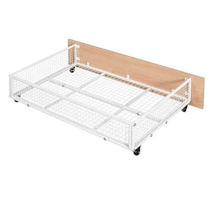 Full Over Twin & Twin Bunk Bed, Metal Triple Bunk Bed with Drawers and