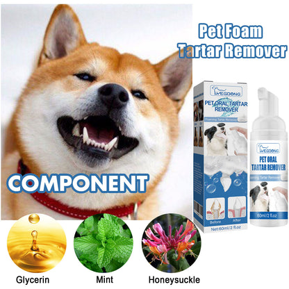 Yegbong Pet Tartar Remover, Removing Dental Calculus Yellow Teeth Halitosis Cleaning Teeth Mouth Foam Cleaner